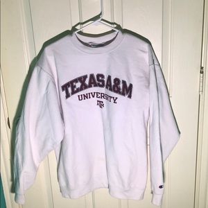 Texas A&M White Champion Crewneck
